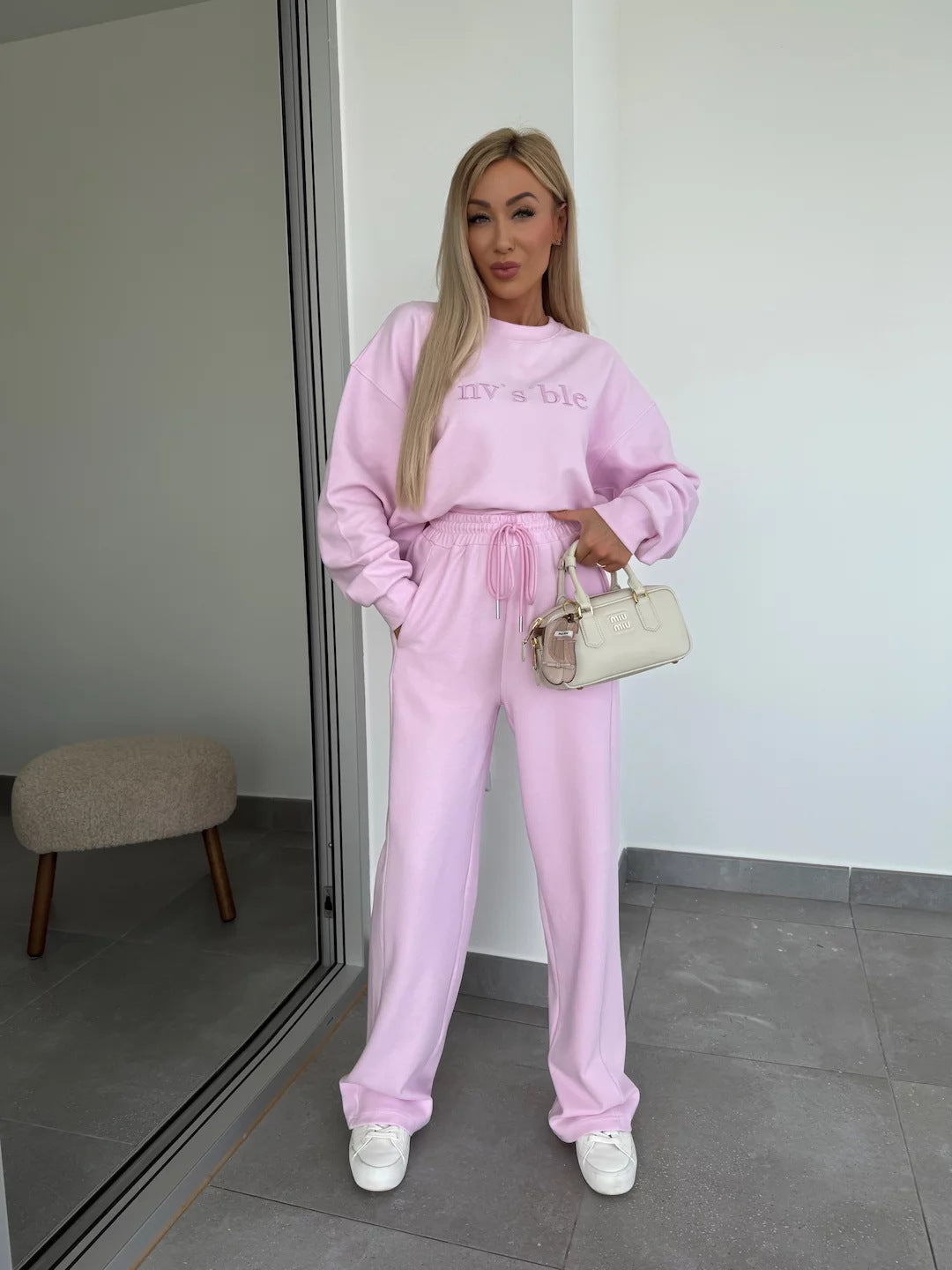 Damen lässiges Freizeit-Set mit oversized Sweatshirt und Jogginghose Heidi-Mode