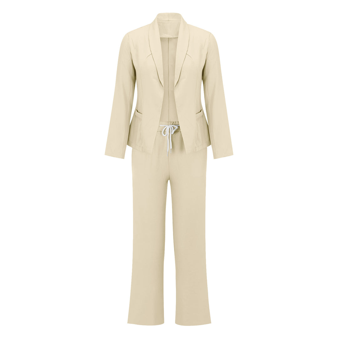 Damen eleganter Jumpsuit mit Blazer-Optik und verstellbarem Taillenzug Heidi-Mode
