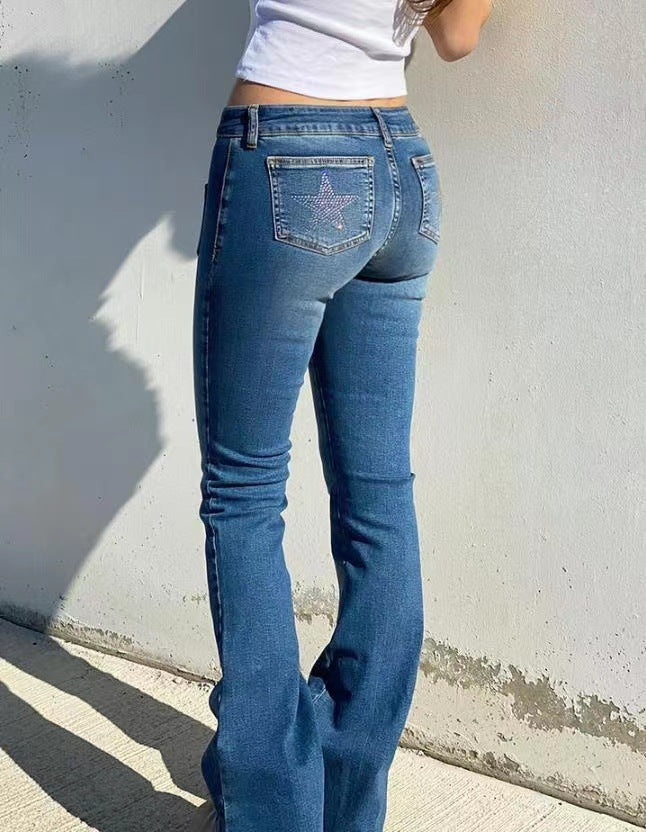 Damen Bootcut Jeans mit praktischen Taschen Heidi-Mode