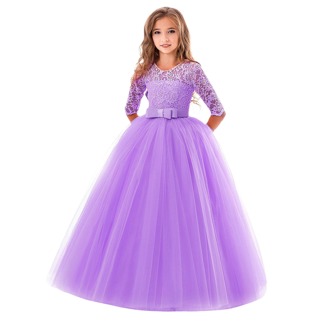 Damen Prinzessinnenkleid mit Spitzenoberteil und Tüllrock Heidi-Mode