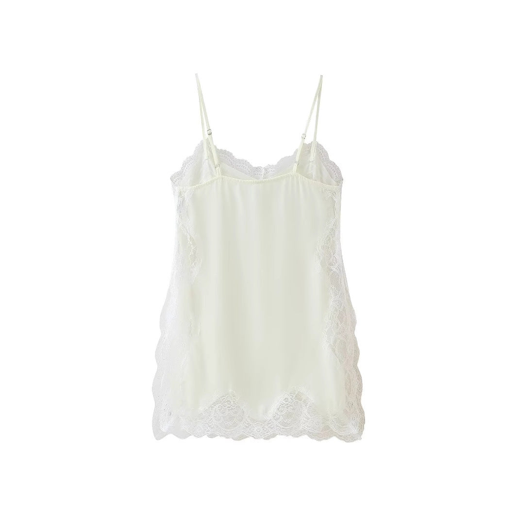 Damen Spitzenoberteil mit feinen Trägern und luxuriösem Fall Heidi-Mode