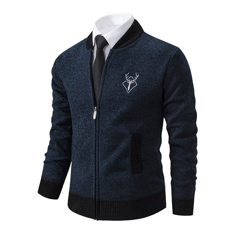 Herren sportive Strickjacke mit Reißverschluss und stilvollem Detail Heidi-Mode
