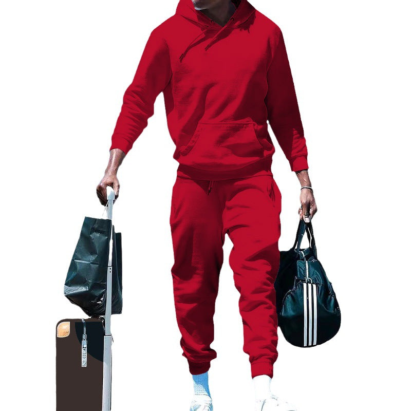 Herren lässiges Freizeit-Set mit Kapuzenpullover und Jogginghose Heidi-Mode