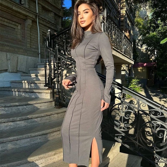 Damen figurbetontes Midikleid Heidi-Mode
