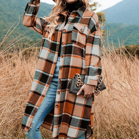 Damen Flanellhemd-Kleid mit Karomuster Heidi-Mode