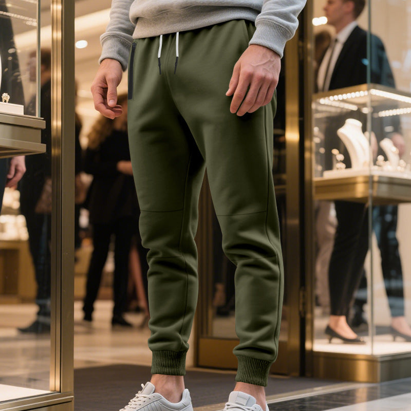 Herren Freizeit Jogginghose mit seitlichem Kontrast und elastischem Bund Heidi-Mode