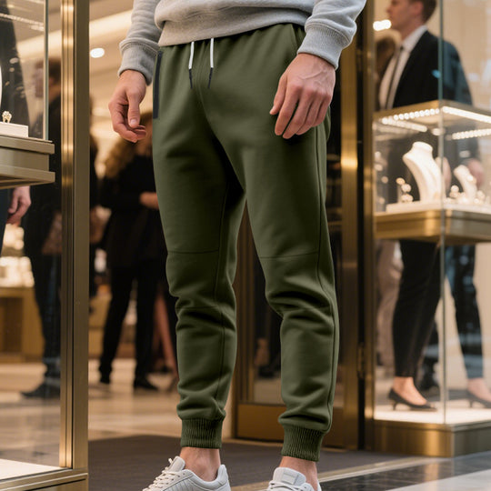 Herren Freizeit Jogginghose mit seitlichem Kontrast und elastischem Bund Heidi-Mode