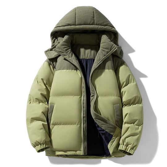 Damen warme Steppjacke mit abnehmbarer Kapuze und hochgeschlossenem Kragen Heidi-Mode