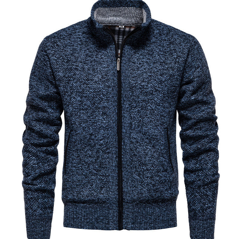 Herren sportliche Strickjacke mit Stehkragen Heidi-Mode