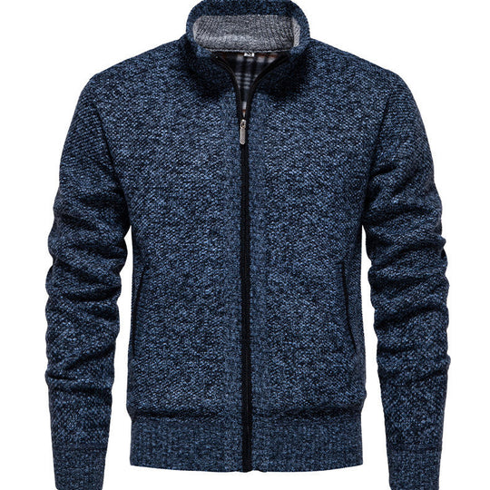 Herren sportliche Strickjacke mit Stehkragen Heidi-Mode