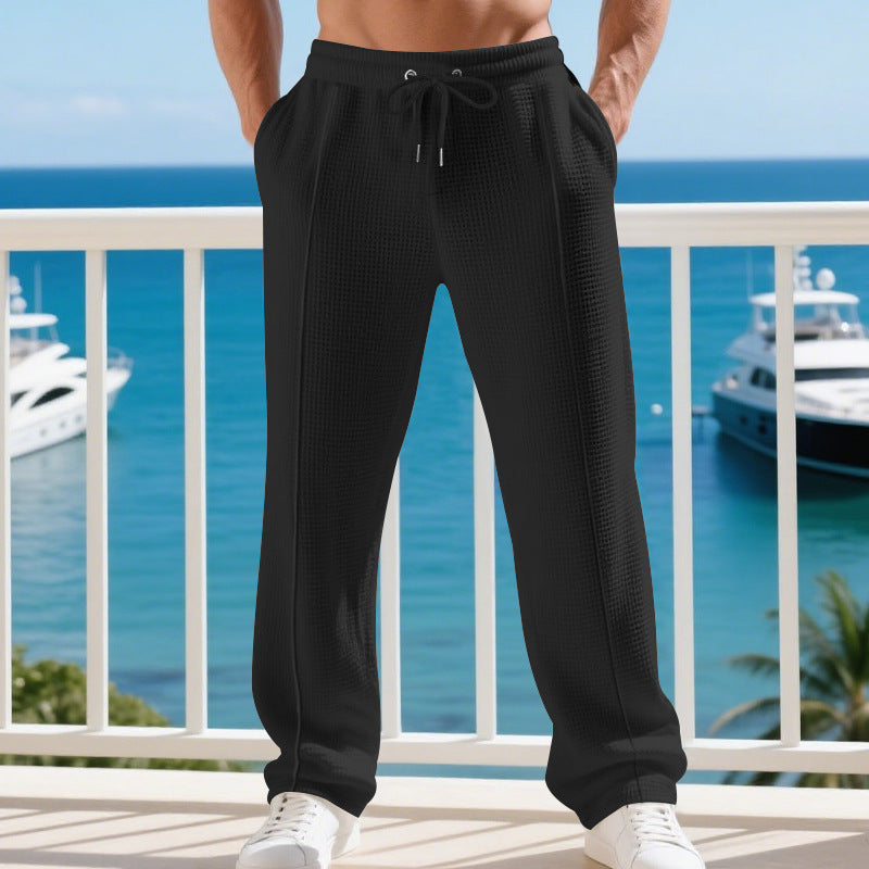 Herren Sportliche Freizeithose mit elastischem Bund und strukturiertem Gewebe Heidi-Mode