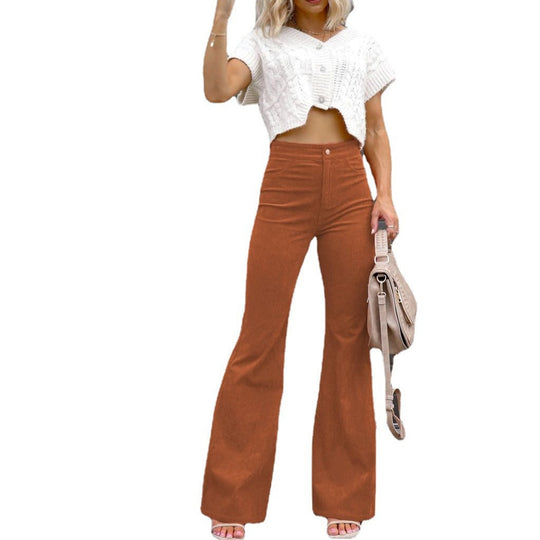 Damen Flared Jeans mit hohem Bund und figurformendem Schnitt Heidi-Mode