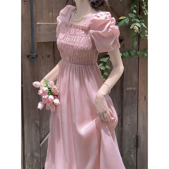 Heidi-Mode | Square Neck Puff Sleeve Sweet Kleid
