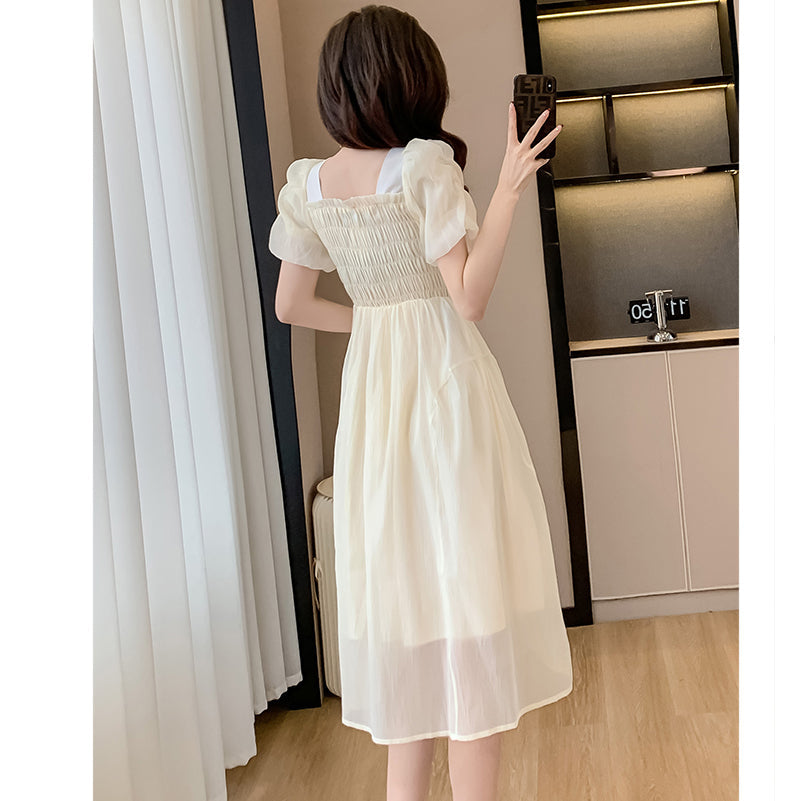 Heidi-Mode | Square Neck Puff Sleeve Sweet Kleid
