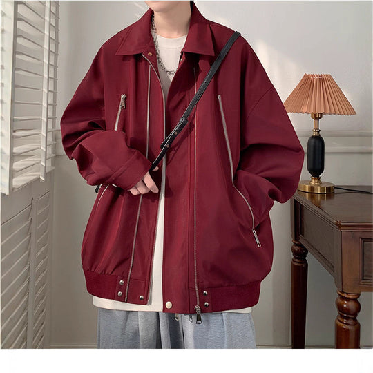 Damen Oversized Jacke mit innovativem Reißverschluss und lässigem Schnitt Heidi-Mode