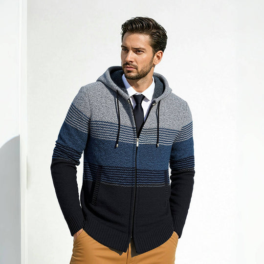 Herren Strickjacke mit Kapuze Heidi-Mode