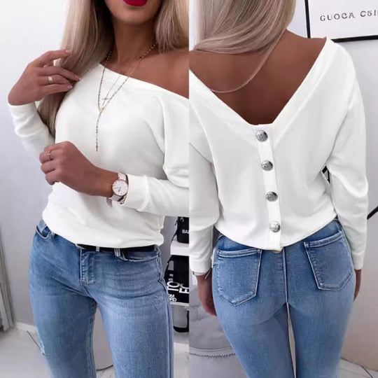 Damen Off-Shoulder Freizeit Pullover Top Heidi-Mode