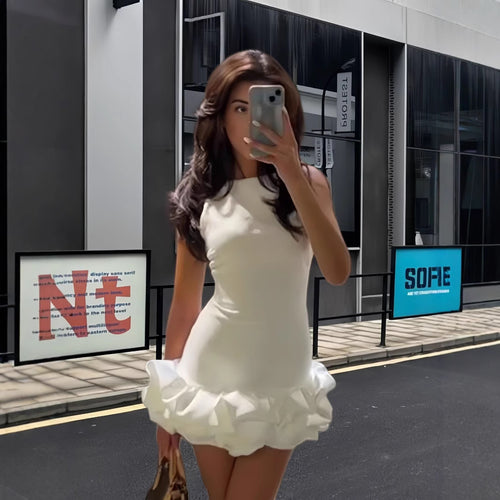 Damen Rüschen Kleid mit elegantem Schnitt und lässigem Stil Heidi-Mode