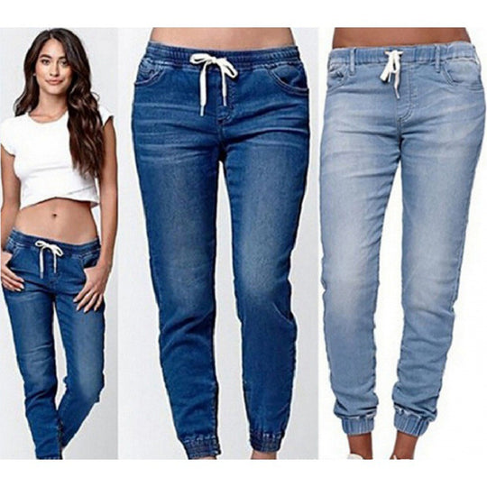 Damen Joggingjeans mit elastischem Bund und praktischen Taschen Heidi-Mode