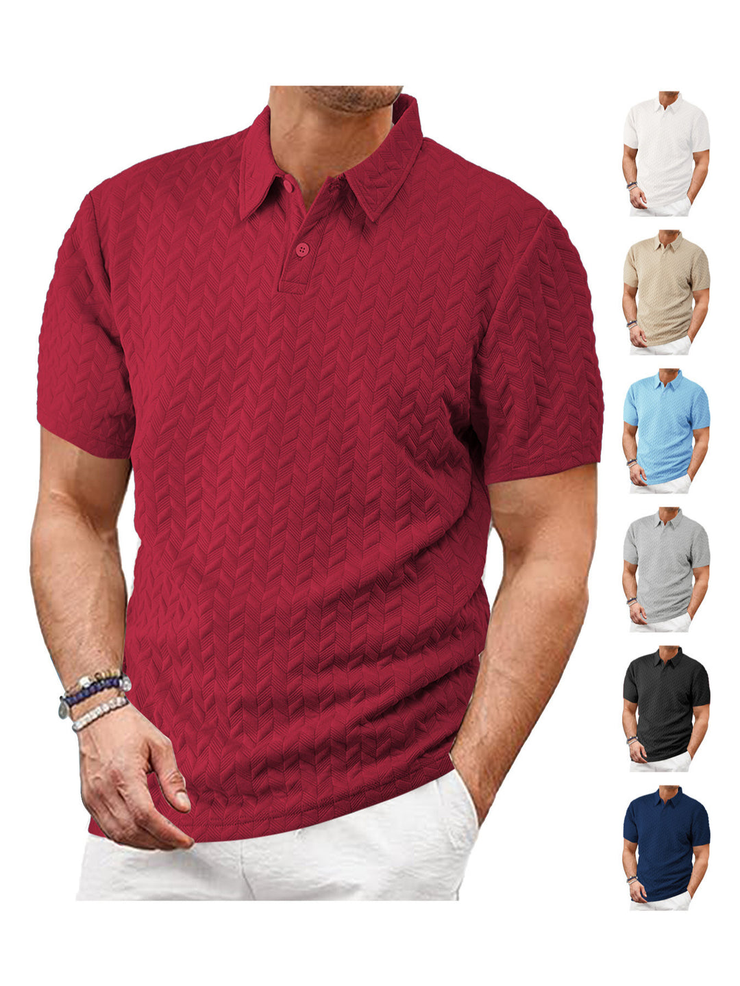 Herren Poloshirt aus atmungsaktiver Baumwolle Heidi-Mode