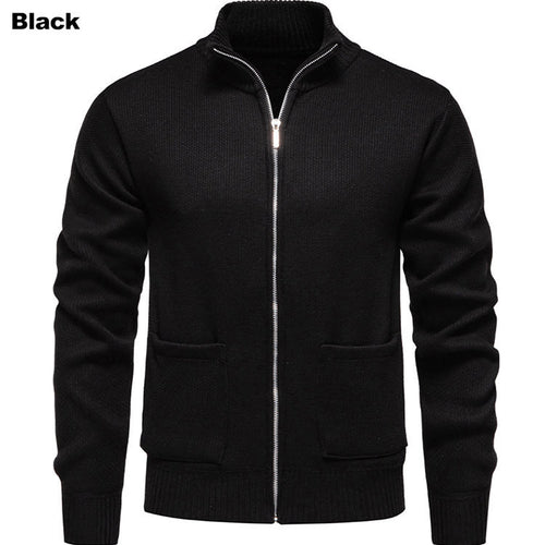 Herren Strickjacke mit durchgehendem Reißverschluss und seitlichen Taschen Heidi-Mode