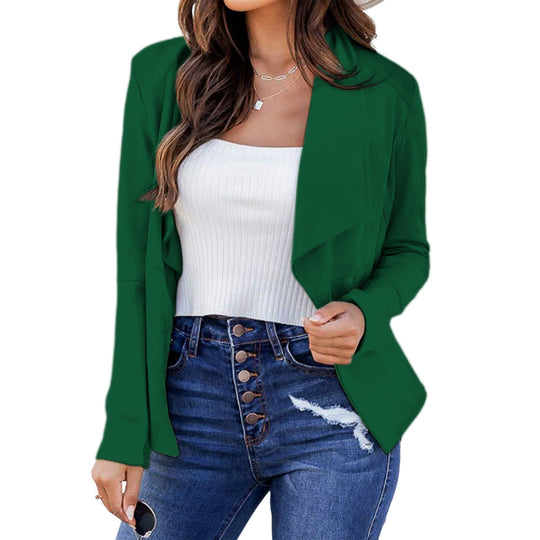 Damen lässige Blazerjacke mit offenem Schnitt und eleganten Details Heidi-Mode