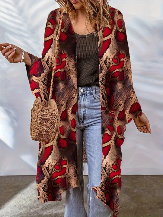 Damen Lässige Kimono-Jacke mit buntem Muster und weitem Schnitt Heidi-Mode