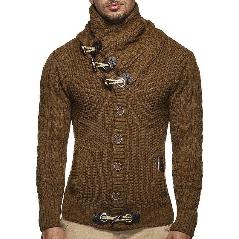 Herren Strickjacke mit asymmetrischem Kragen Heidi-Mode