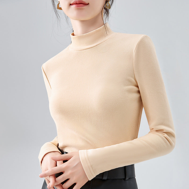 Damen Turtleneck Shirt aus weicher Stretchmaterialmischung mit eleganten Details Heidi-Mode
