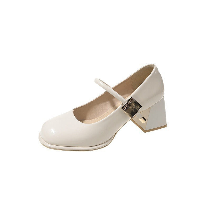 Damen Elegante Mary Jane Pumps mit Blockabsatz und modischem Riemen Heidi-Mode