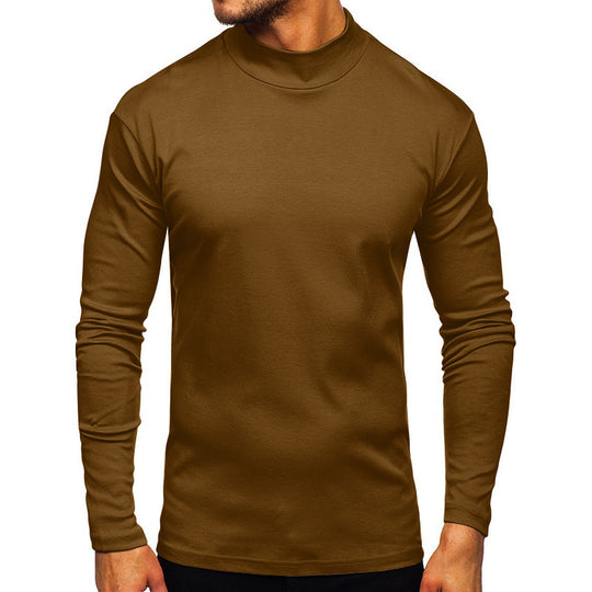 Herren Langarmshirt mit Stehkragen aus hochwertigem Material Heidi-Mode