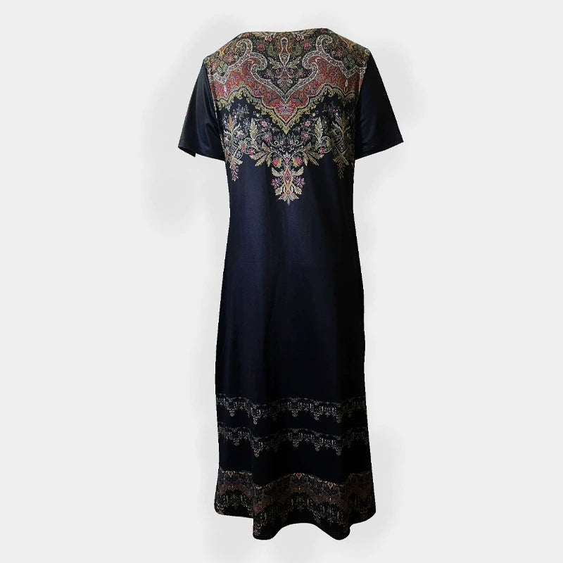 Damen leichtes Maxikleid mit tropischem Muster Heidi-Mode