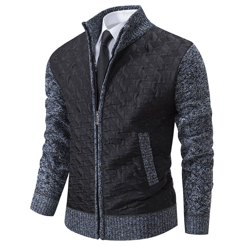 Herren Übergangsjacke mit hohen Kragen und gesteppter Innenseite Heidi-Mode