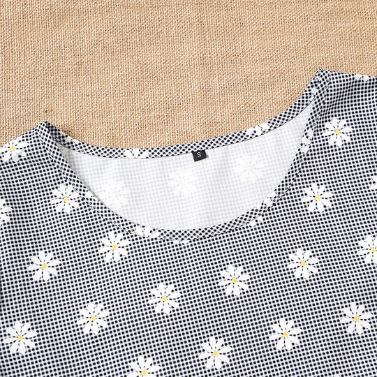 Damen Kurzarm Bluse mit floralem Design und Rüschendetails Heidi-Mode