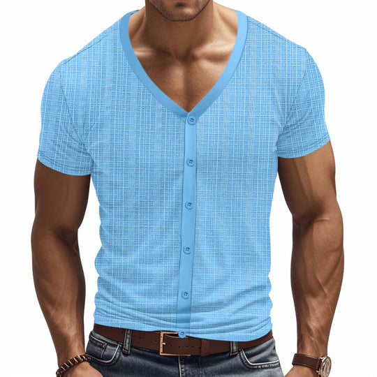 Herren kurzärmliges Hemd mit strukturiertem Design Heidi-Mode