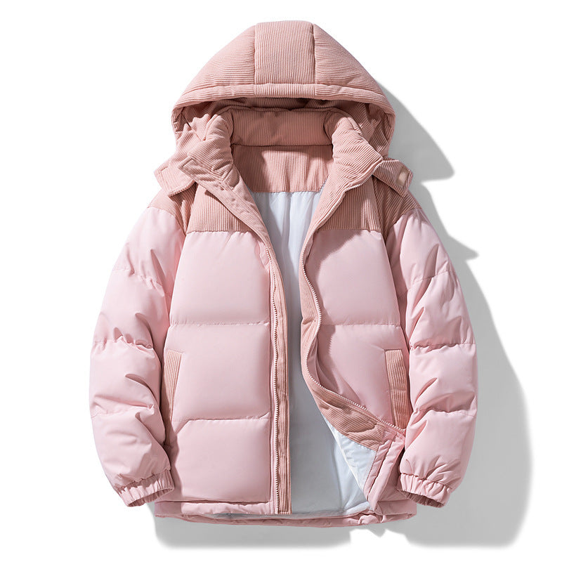 Damen warme Steppjacke mit abnehmbarer Kapuze und hochgeschlossenem Kragen Heidi-Mode