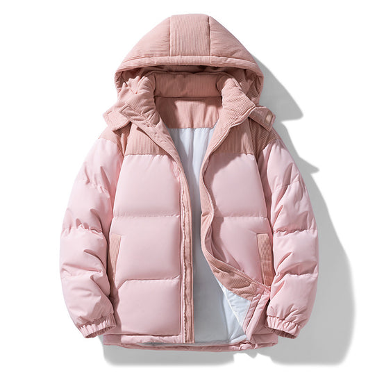 Damen warme Steppjacke mit abnehmbarer Kapuze und hochgeschlossenem Kragen Heidi-Mode