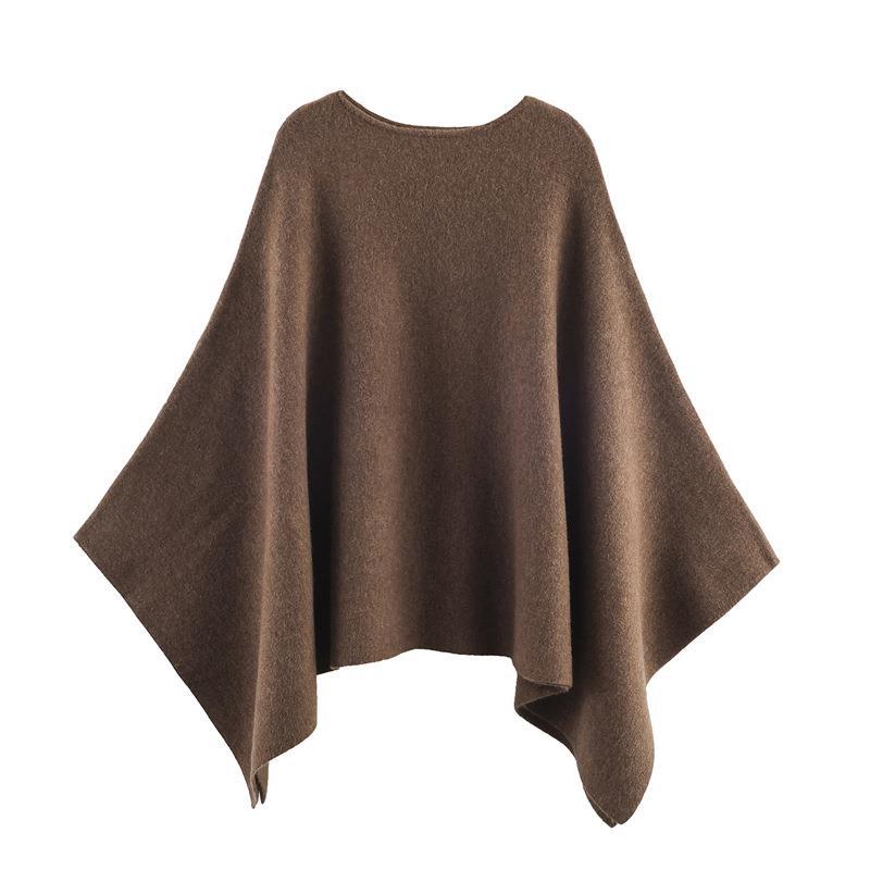 Damen eleganter PONCHO aus hochwertigem Material mit asymmetrischem Schnitt Heidi-Mode