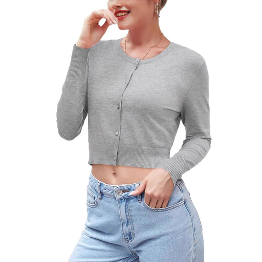 Damen lässige Strickjacke mit schmalem Schnitt Heidi-Mode