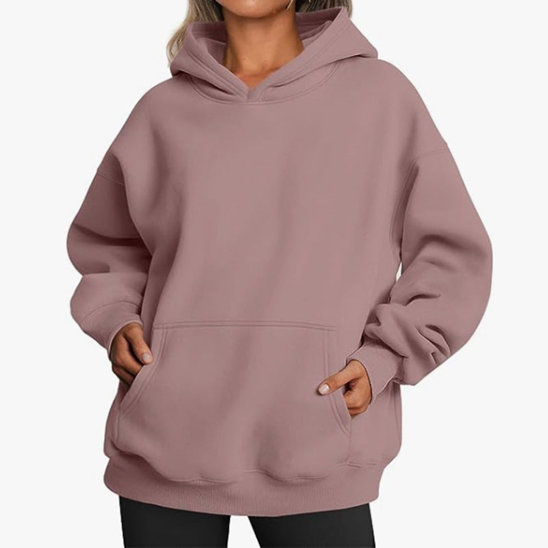 Damen Kapuzenpullover im Oversized-Stil mit praktischen Beuteltaschen Heidi-Mode