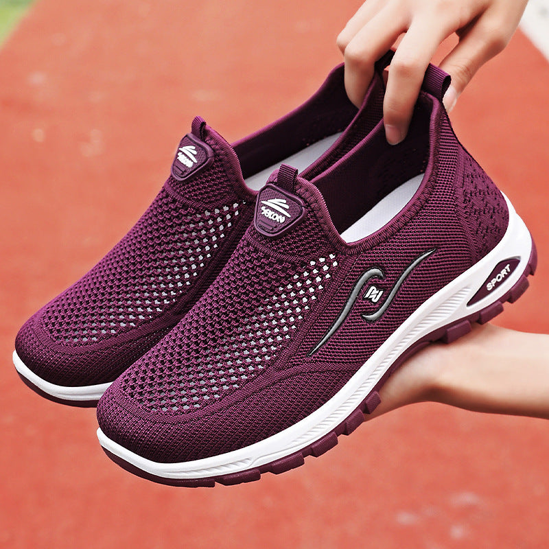 Damen Slip-On Sportschuhe mit atmungsaktiver Strickkonstruktion Heidi-Mode