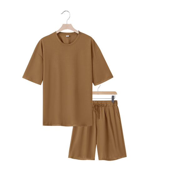 Herren Freizeit-Set mit bequemem T-Shirt und Shorts aus atmungsaktiver Baumwolle Heidi-Mode