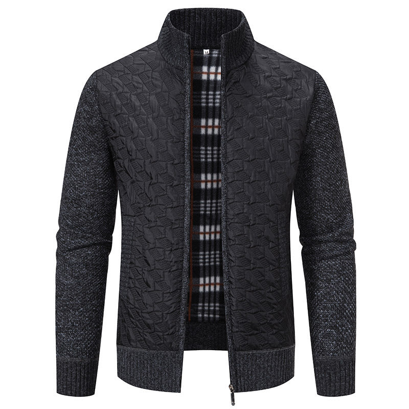 Herren Übergangsjacke mit hohen Kragen und gesteppter Innenseite Heidi-Mode