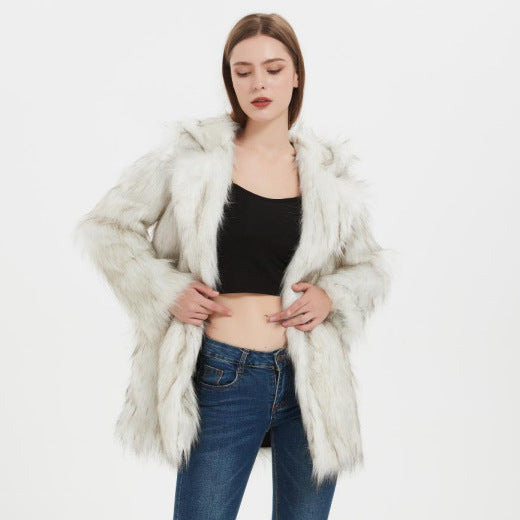 Damen Coole und lässige Kunstpelzjacke Heidi-Mode