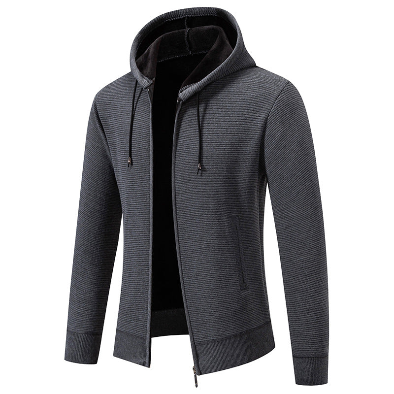 Herren sportliche Fleecejacke mit hohem Kragen und Reißverschluss Heidi-Mode