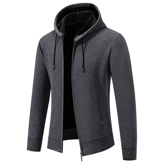 Herren sportliche Fleecejacke mit hohem Kragen und Reißverschluss Heidi-Mode