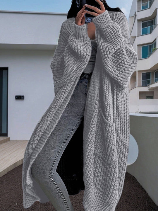 Damen Großer Strickcardigan mit offenen Ärmeln und gemütlichem Schnitt Heidi-Mode