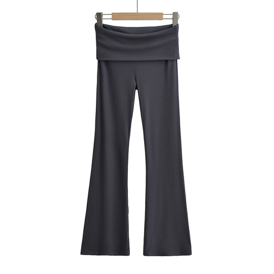 Damen Flared Yoga-Hose mit hohem Bund und elastischem Komfort Heidi-Mode
