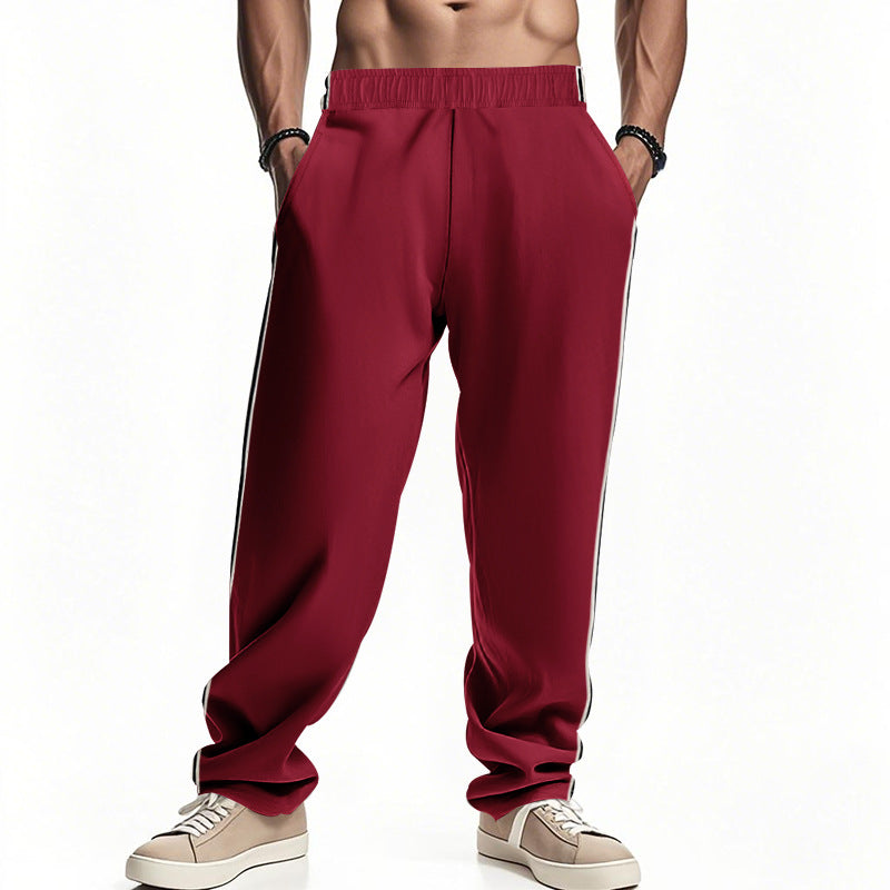 Herren Sportliche Freizeithose mit seitlichen Streifen und elastischem Bund Heidi-Mode
