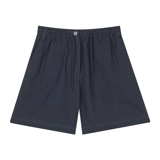 Damen luftige Leinen-Shorts mit elastischem Bund und verstellbarem Kordelzug Heidi-Mode